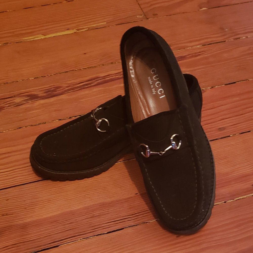 "GUCCI" SCARPA SPORTIVA PELL BK SUEDE LOAFER!